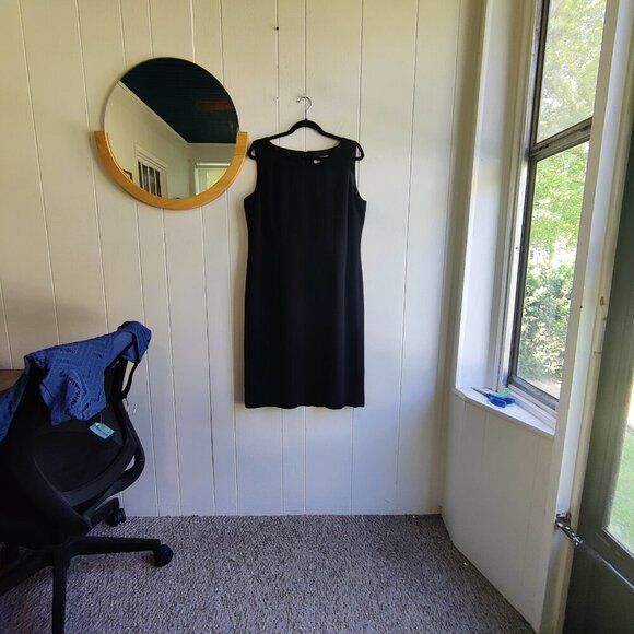 Dress in Black Sleeveless Sheath Style with a back zipper. Knee length, classic - Picture 2 of 7